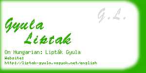 gyula liptak business card